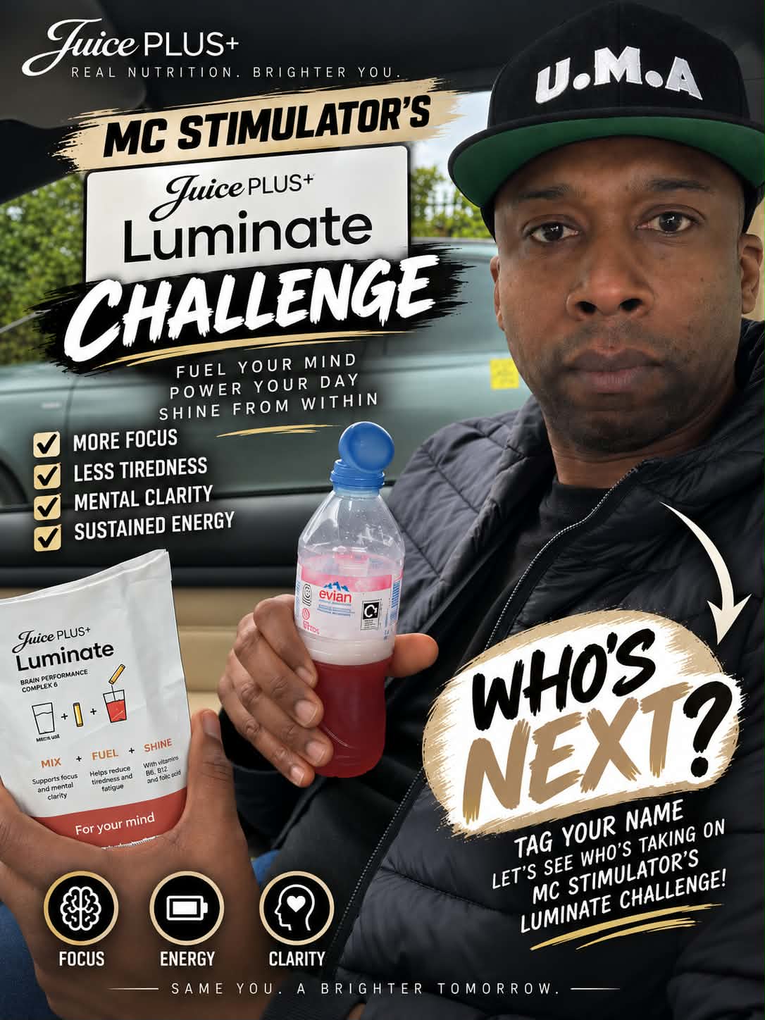 DJ Major taking part in the Juice Plus+ Luminate Challenge